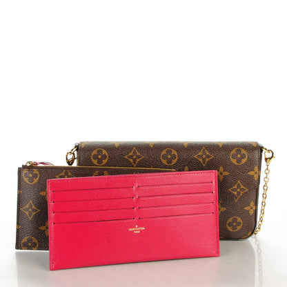 Louis Vuitton Monogram Pochette Felicie Chain Wallet Fuchsia 6 of 9