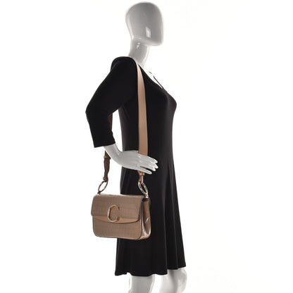 Chloe Calfskin Crocodile Embossed Small C Double Carry Nut 2 of 20