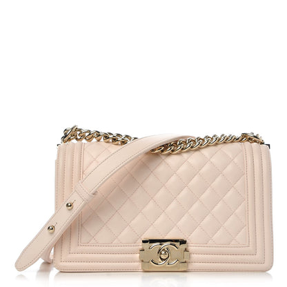 Chanel Lambskin Quilted Medium Boy Flap Light Pink 1 of 7