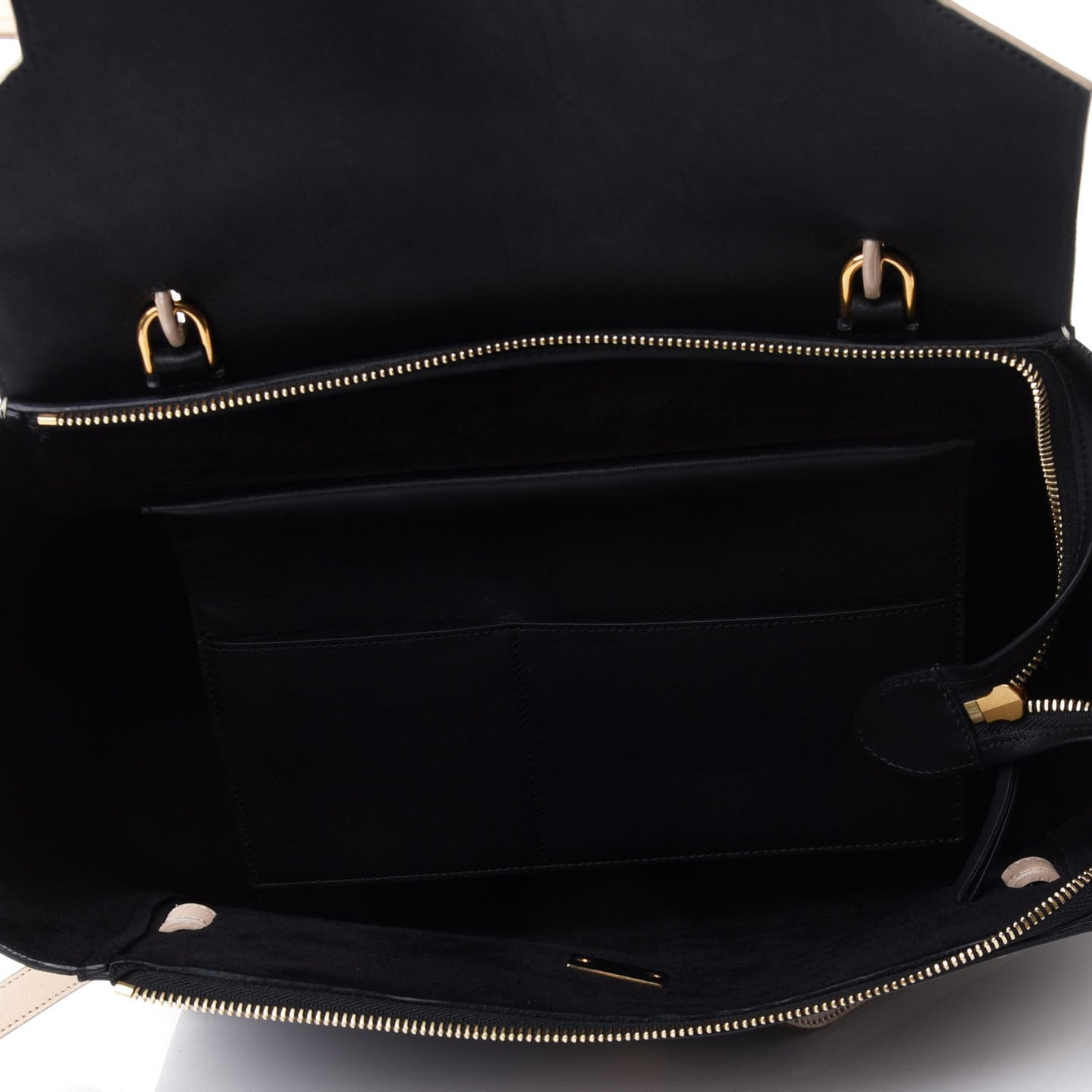 Smooth Calfskin Small Bi-Color Belt Bag Black Cream