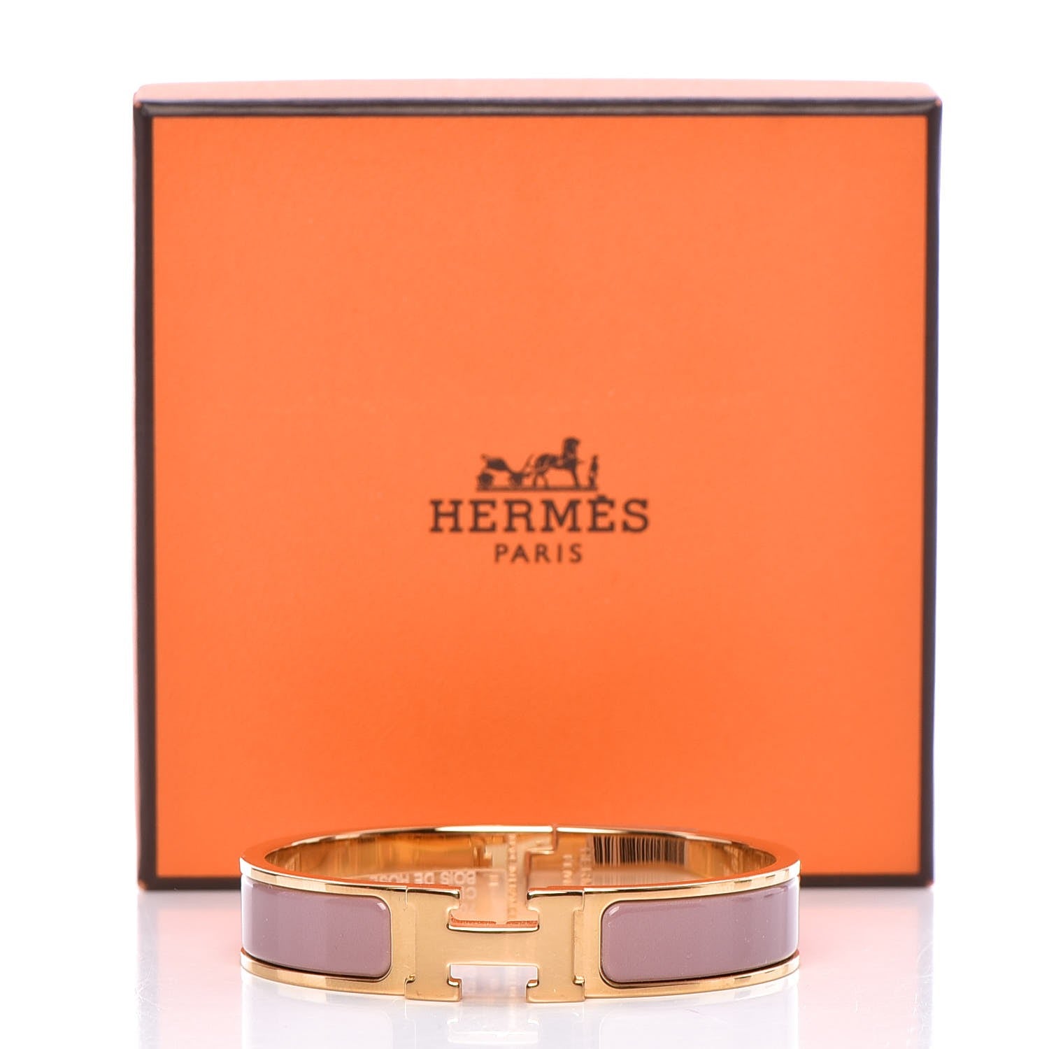 Hermes Enamel Narrow Clic Clac H Bracelet PM Bois De Rose 5 of 5