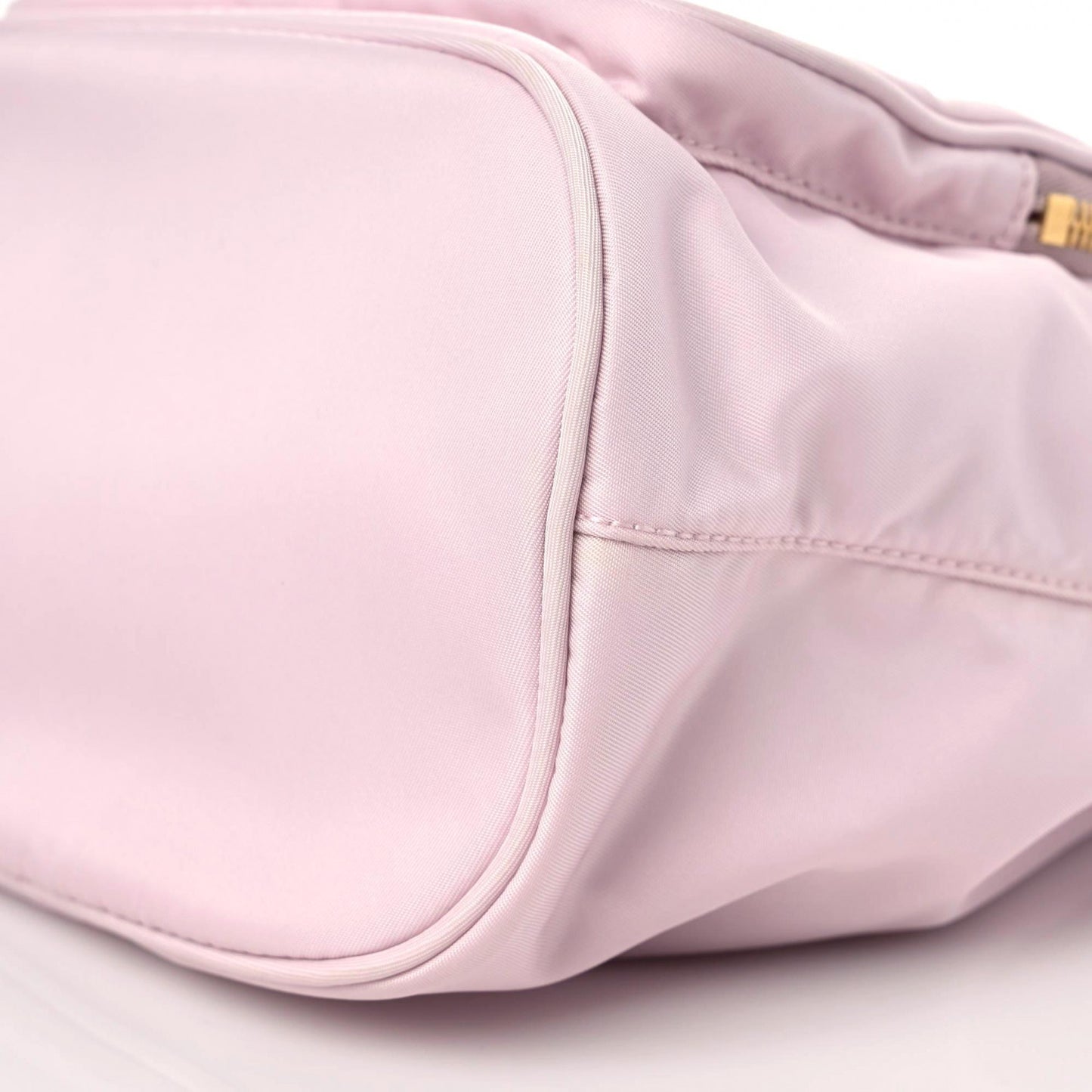 Re-Nylon Saffiano Duet Bucket Crossbody Bag Alabastro