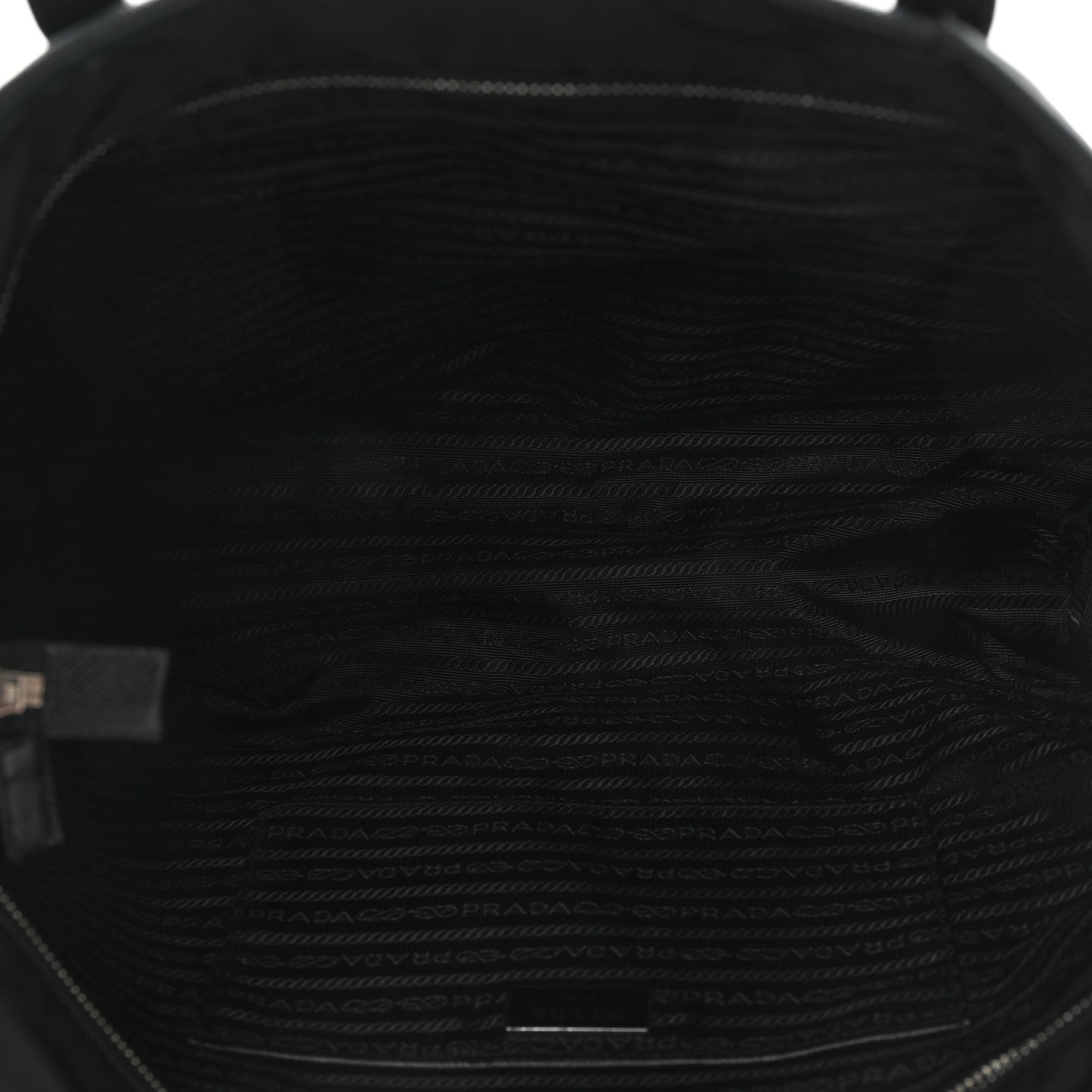 Tessuto Nylon Saffiano Shopping Tote Black