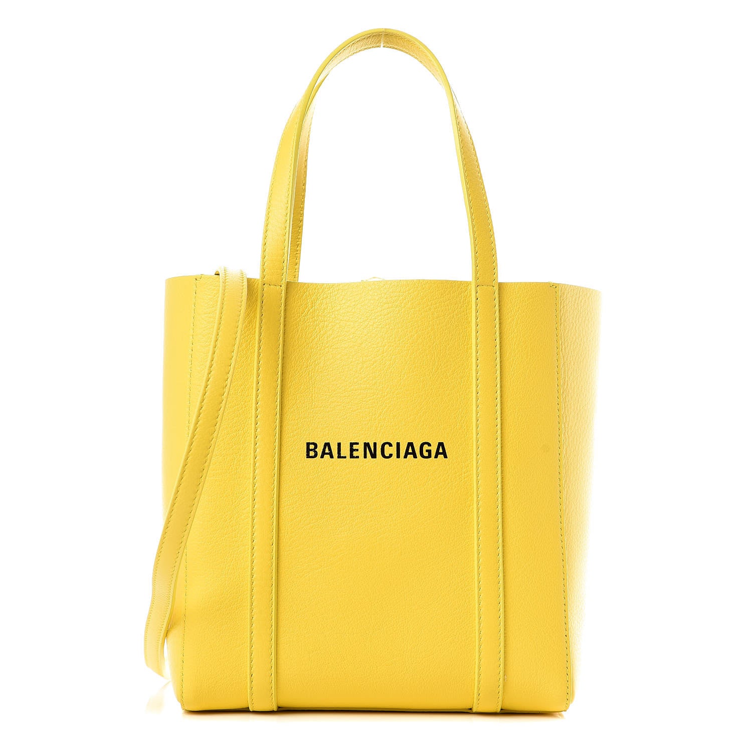 Balenciaga Smooth Calfskin Logo XXS Everyday Tote Jaune Soleil Black 1 of 9