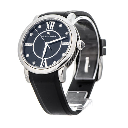 David Yurman Stainless Steel Rubber Diamond 38mm Classic Quartz Watch Blue 4 of 6