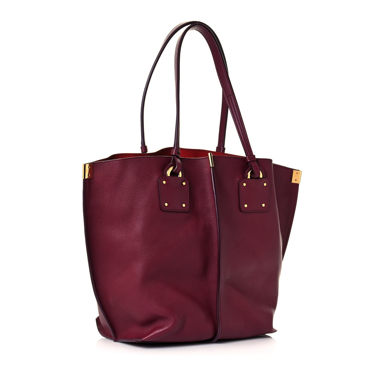 Smooth Calfskin Medium Vick Tote Burnt Mahogany
