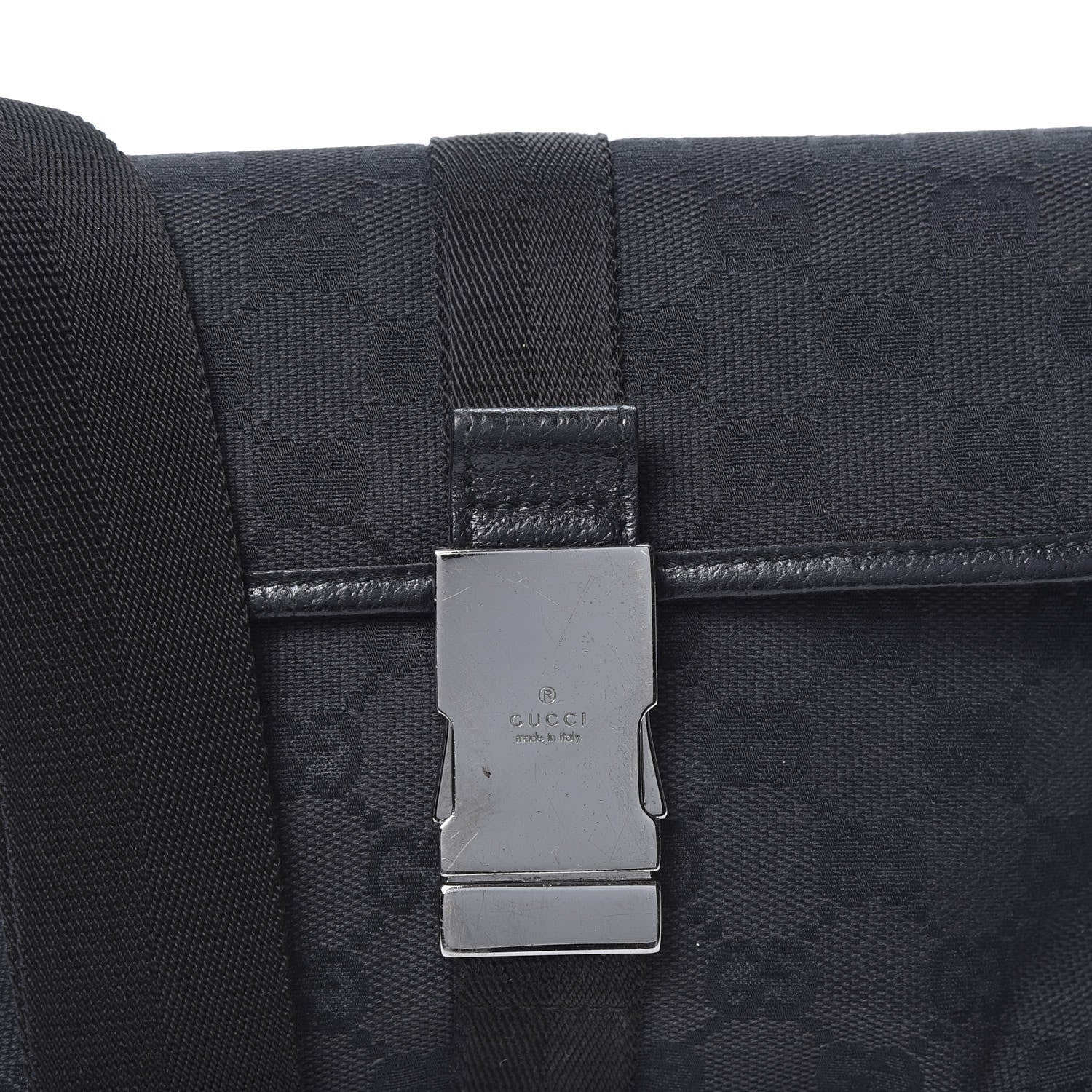 Gucci GG Monogram Web Buckle Belt Bag Black 9 of 9