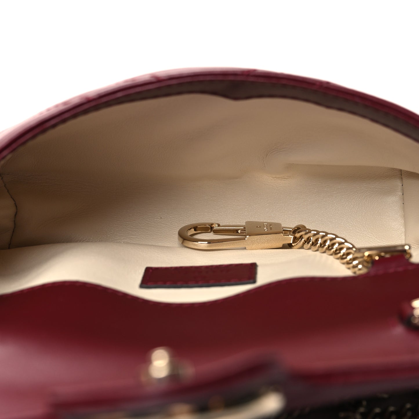 Calfskin Matelasse Super Mini GG Marmont Shoulder Bag Rosso Ancora