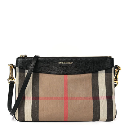 Burberry House Check Derby Peyton Crossbody Clutch Bag Black 1 of 9