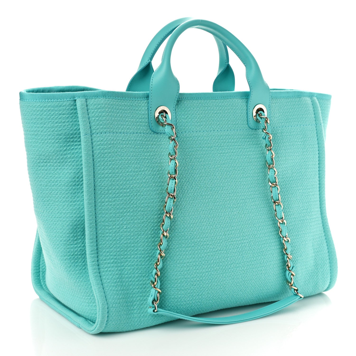 Chanel Mixed Fibers Medium Deauville Tote Turquoise 4 of 10