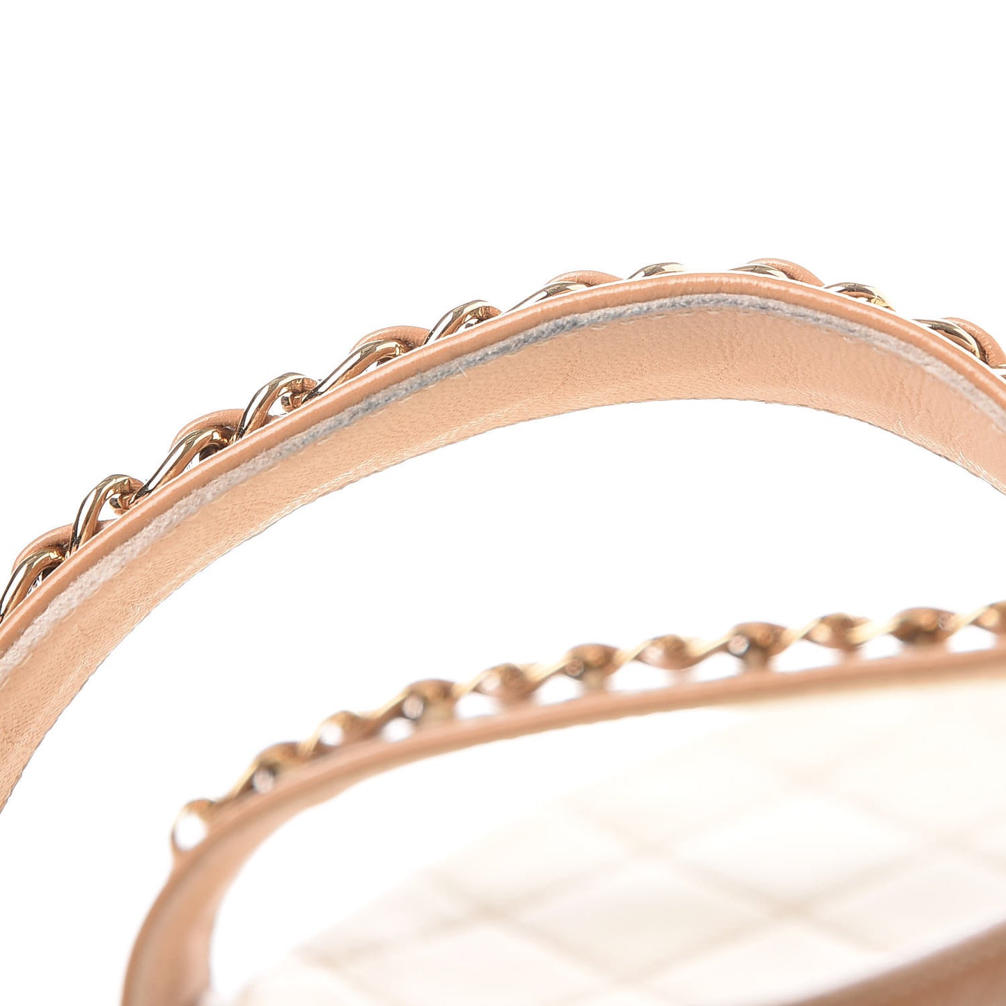Calfskin Chain CC Sandals 40.5 Beige