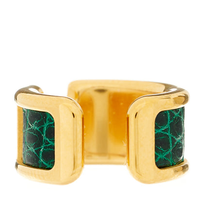 Hermes Lizard Olympe Ear Cuff PM Vert Moyen 3 of 6
