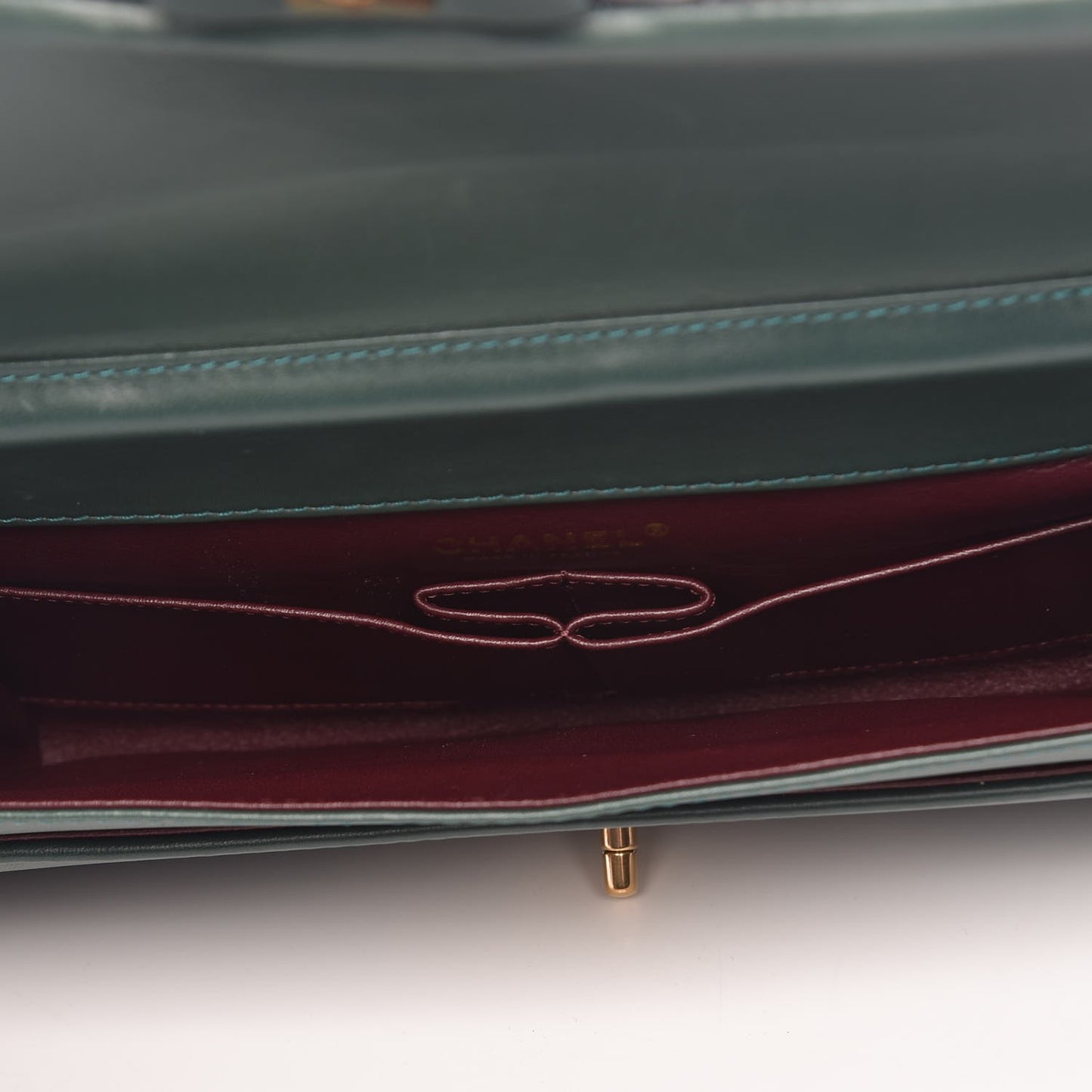 Calfskin Quilted Brasserie Gabrielle Menu CC Clutch Green