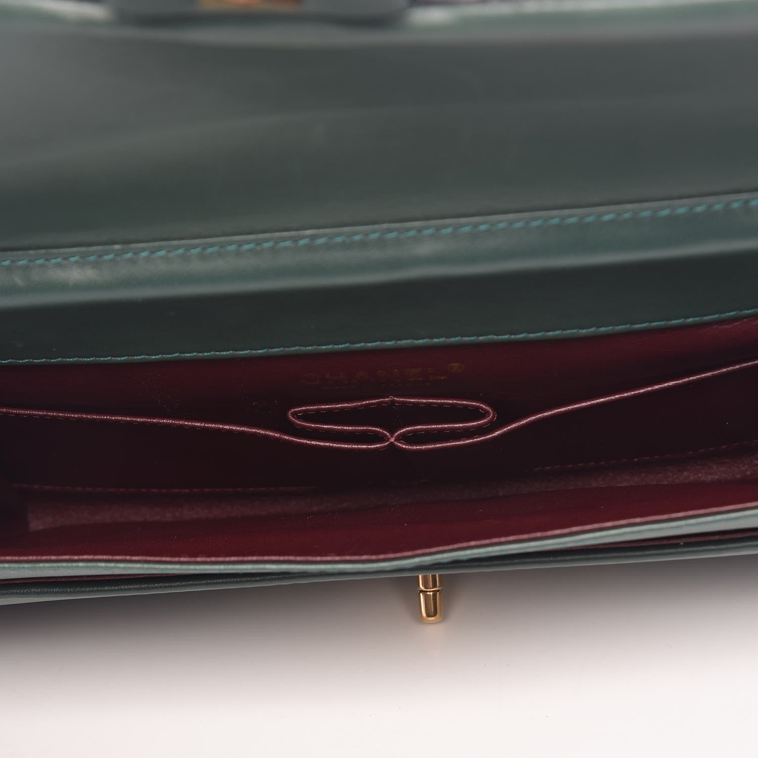 Chanel Calfskin Quilted Brasserie Gabrielle Menu CC Clutch Green 5 of 7