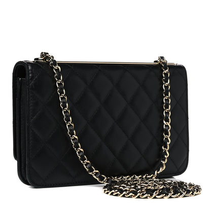 Chanel Lambskin Quilted Trendy CC Wallet On Chain WOC Black 2 of 16