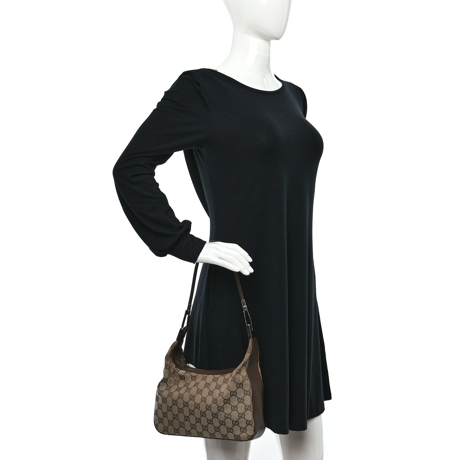 Gucci Monogram GG Clasp Hobo Tan 2 of 9