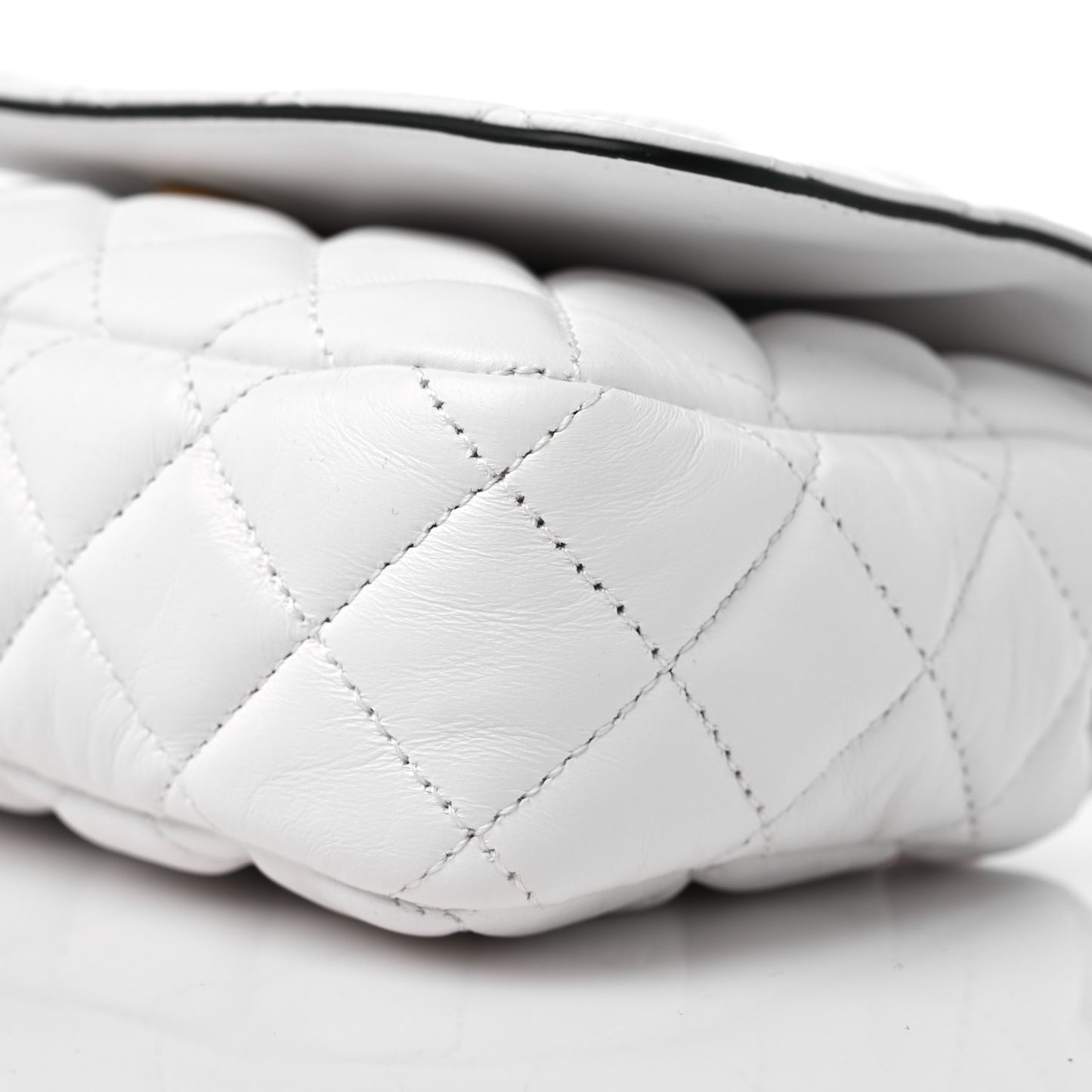 Nappa Quilted Small Medusa Chain Crossbody White