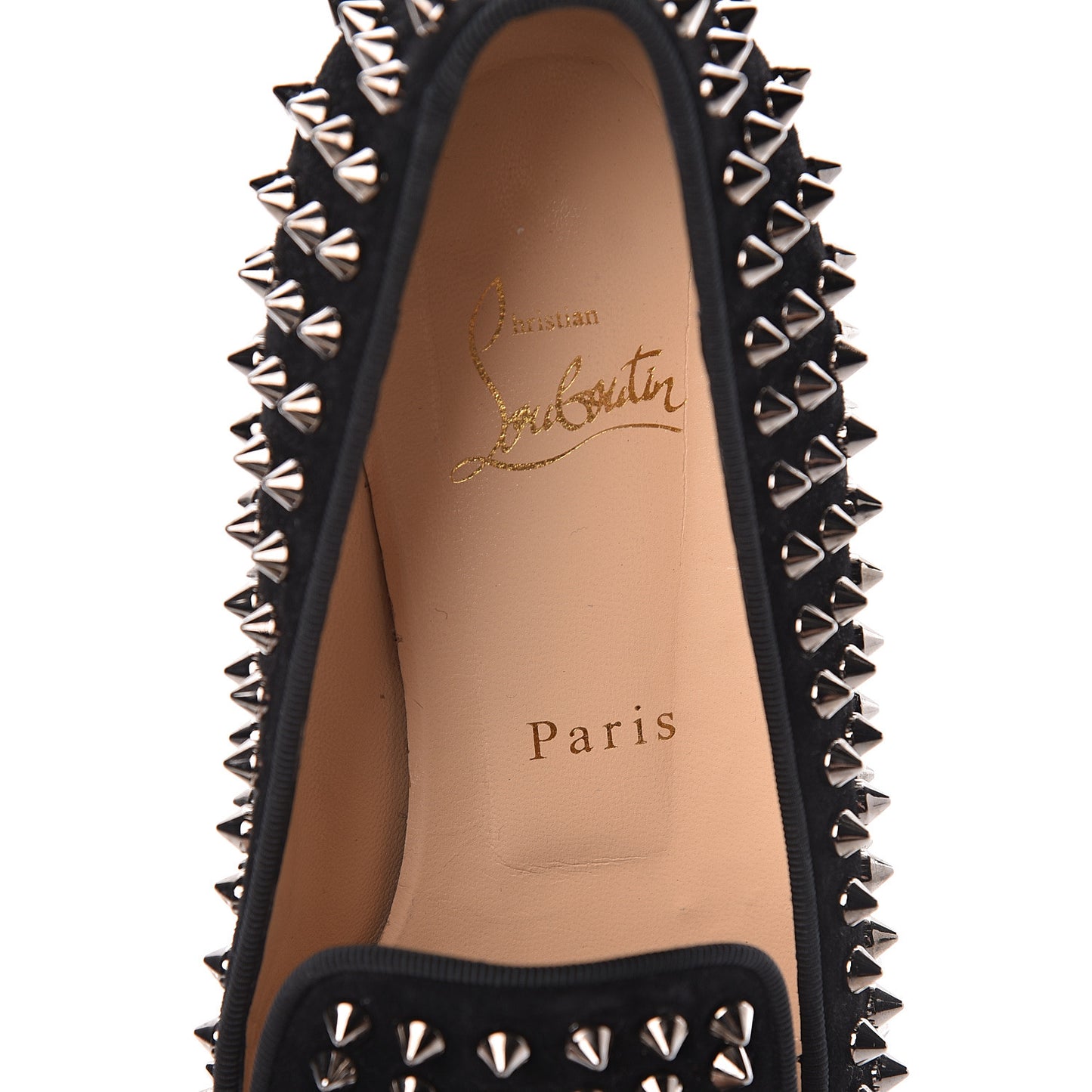 Suede Mens Rollerboy Spikes Flat Loafers 39.5 Black