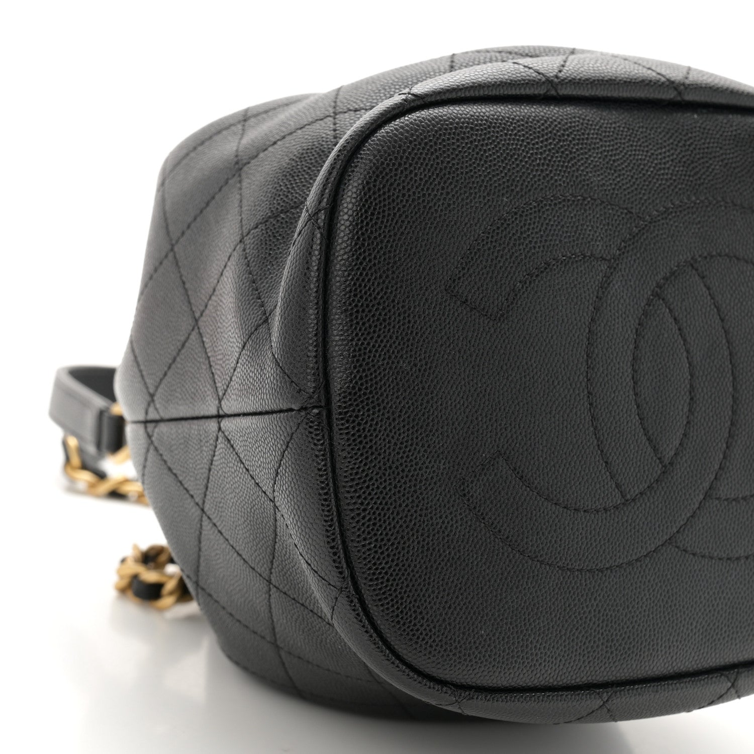 Chanel Caviar Quilted Fashion Therapy Bucket Drawstring Bag Black 9 of 11