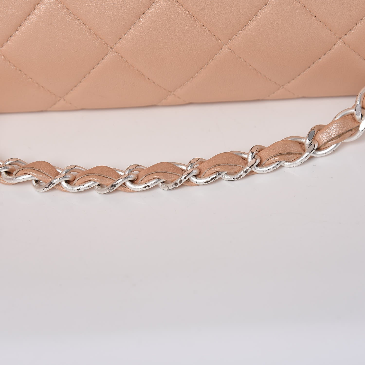 Chanel Lambskin Quilted Pochette Beige Clair 11 of 17