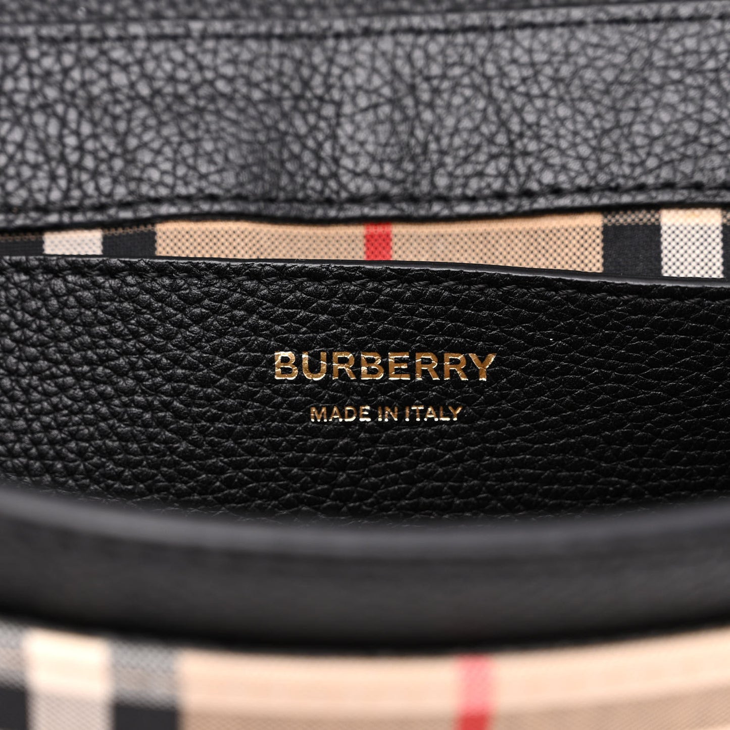 Grainy Calfskin Vintage Check Note Crossbody Bag Black