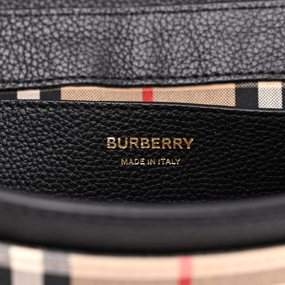 Burberry Grainy Calfskin Vintage Check Note Crossbody Bag Black 6 of 15