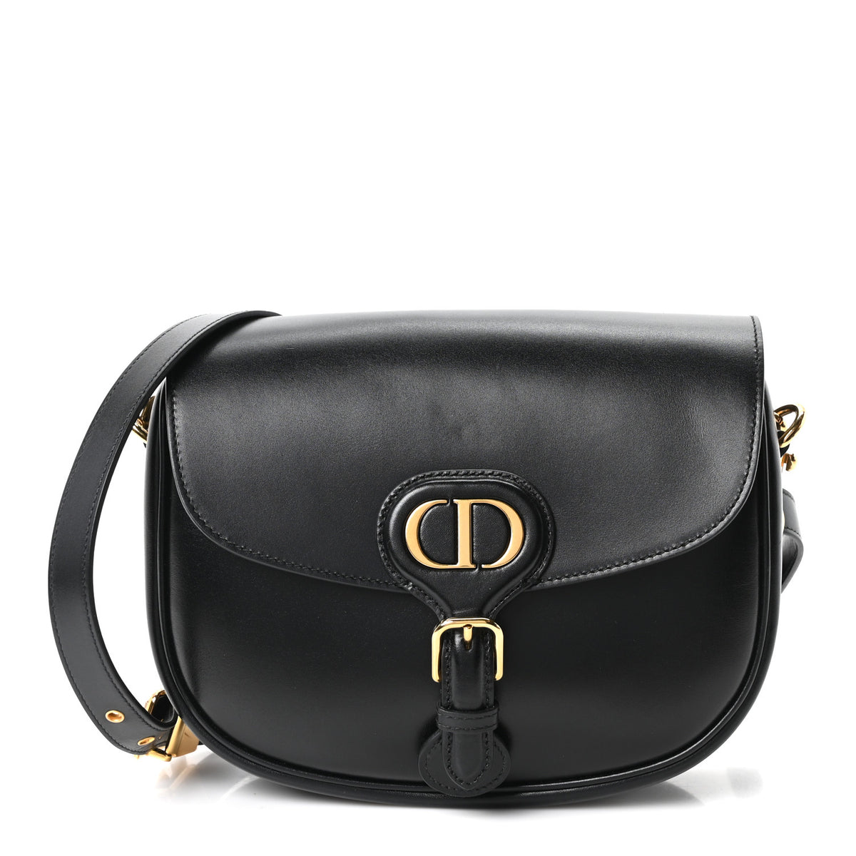 Box Calfskin Medium Bobby Flap Black