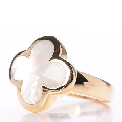 Van Cleef & Arpels 18K Yellow Gold Mother of Pearl Pure Alhambra Ring 49 5 3 of 6