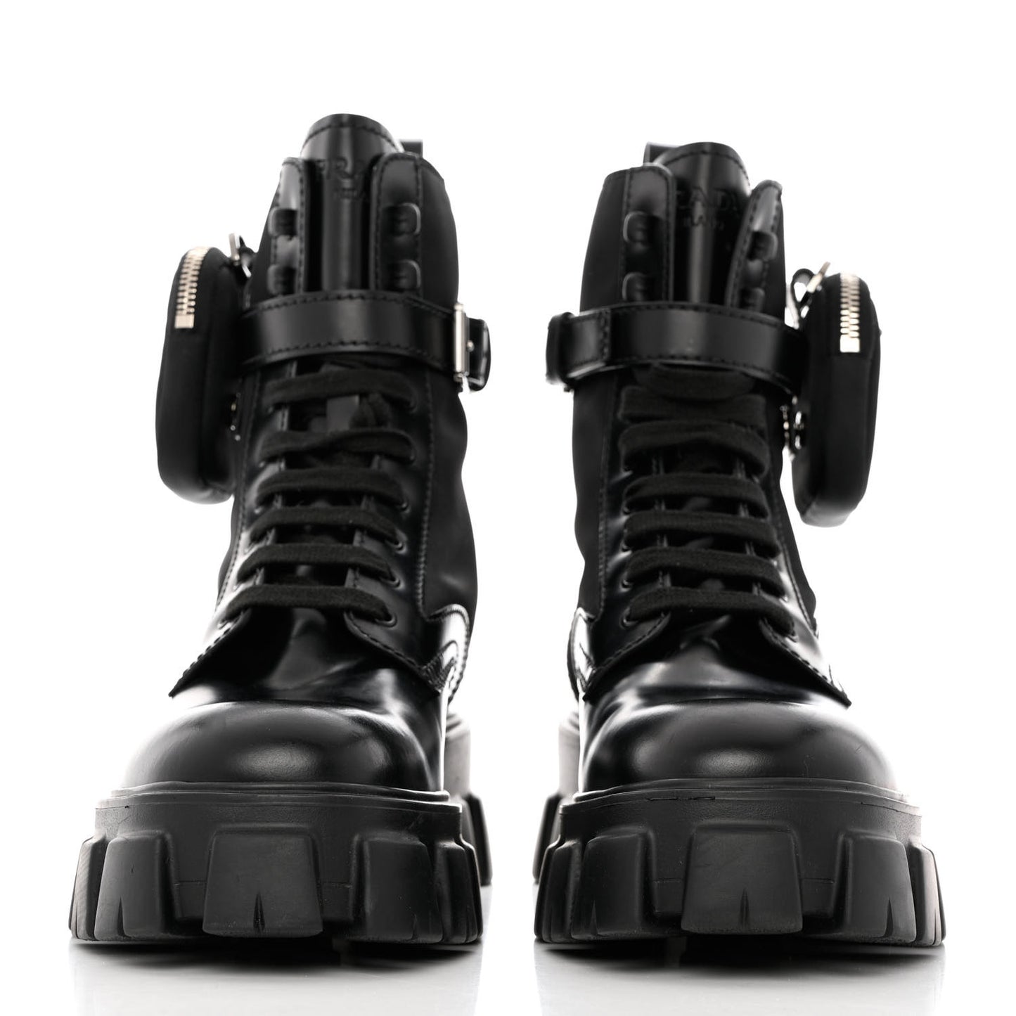 Spazzolato Rois Re-Nylon Metal Triangle Logo Mens Monolith Pouch Pocket 60mm Combat Boots 9 Black