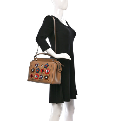 Fendi Calfskin Flowerland Studded Dotcom Satchel Cuoio Multicolor 2 of 10
