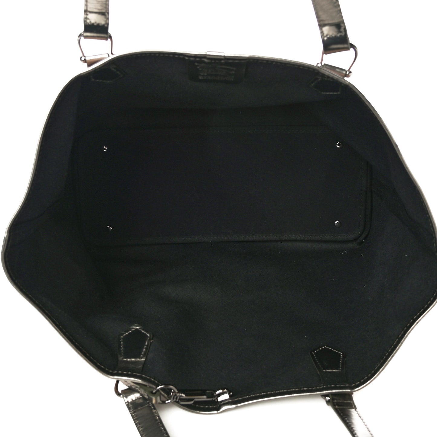 Metallic Calfskin Nova Check Small Nickie Tote Pewter