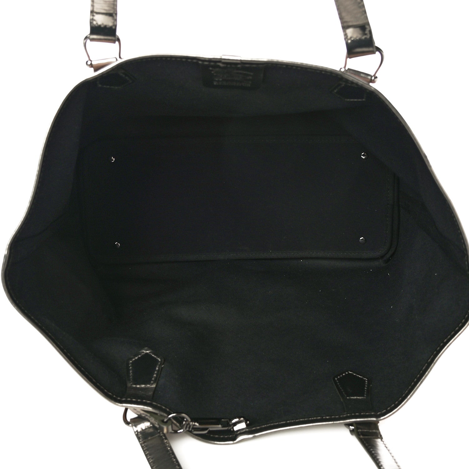 Burberry Metallic Calfskin Nova Check Small Nickie Tote Pewter 5 of 9