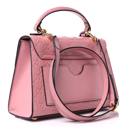 Gucci Guccissima Signature Small Padlock Top Handle Bag Rose Baby Candy 2 of 9