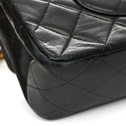 Chanel Lambskin Quilted Medium Double Flap Black 14 of 20