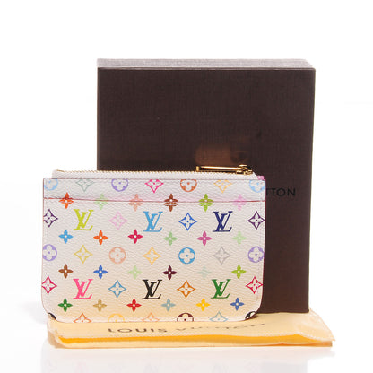 Louis Vuitton Monogram Multicolor Key Pouch White Litchi 5 of 8