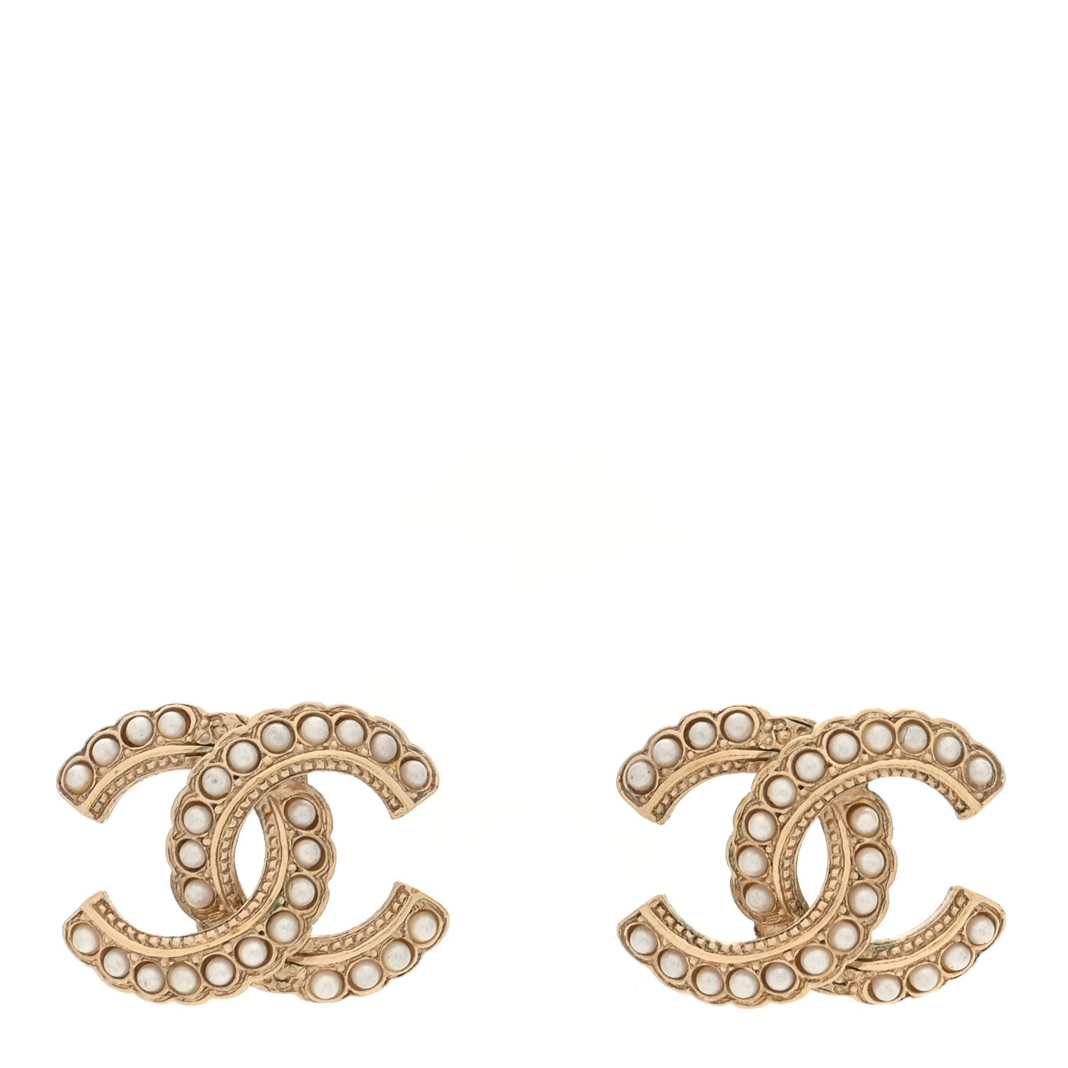 Chanel Pearl CC Earrings Gold 1 of 4
