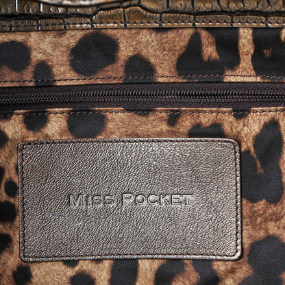 Dolce & Gabbana Patent Crocodile Embossed Miss Pocket Satchel Brown 8 of 8