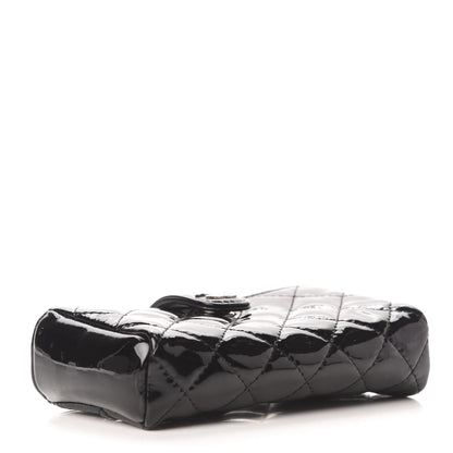 Chanel Patent Quilted Mini Phone Holder Clutch Black 4 of 7