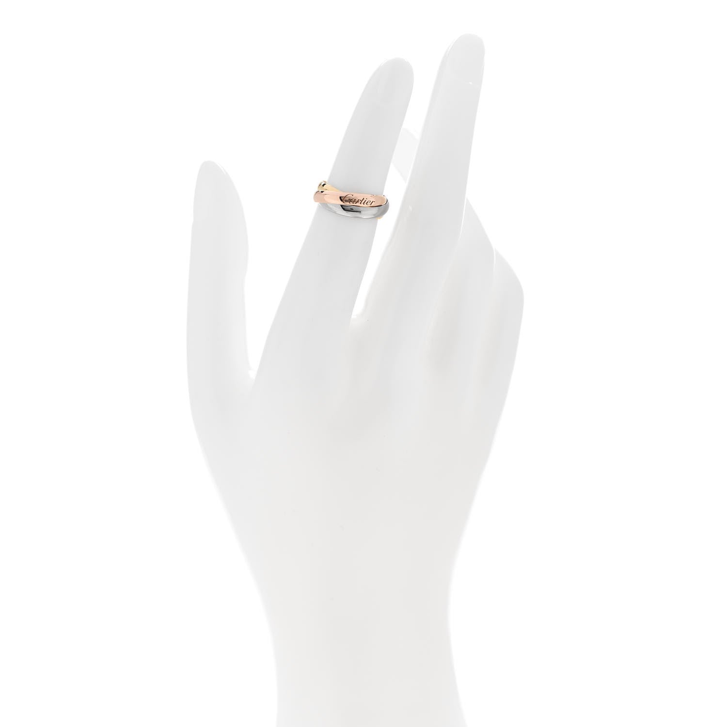 Cartier 18K Pink Yellow White Gold Small Trinity Ring 46 3.75 2 of 6