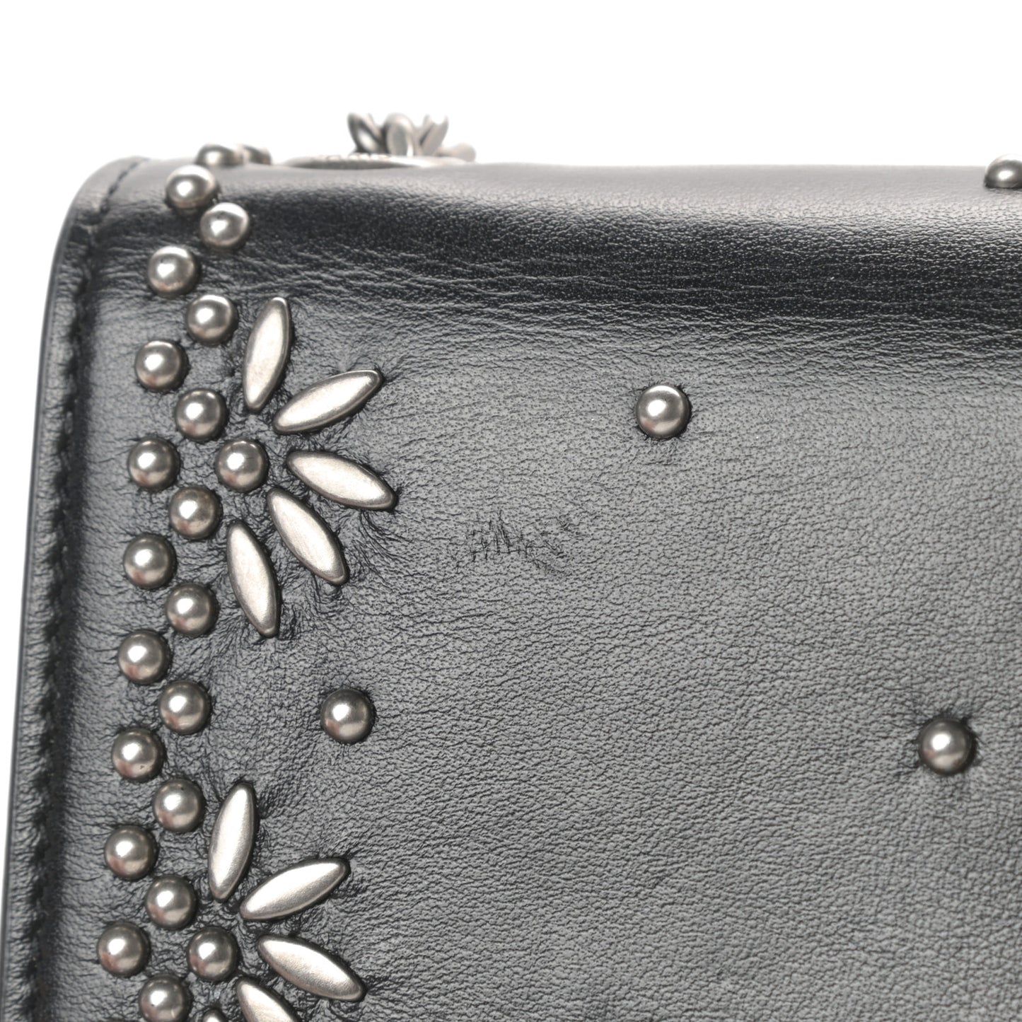 Calfskin Studded Kate Satchel Black
