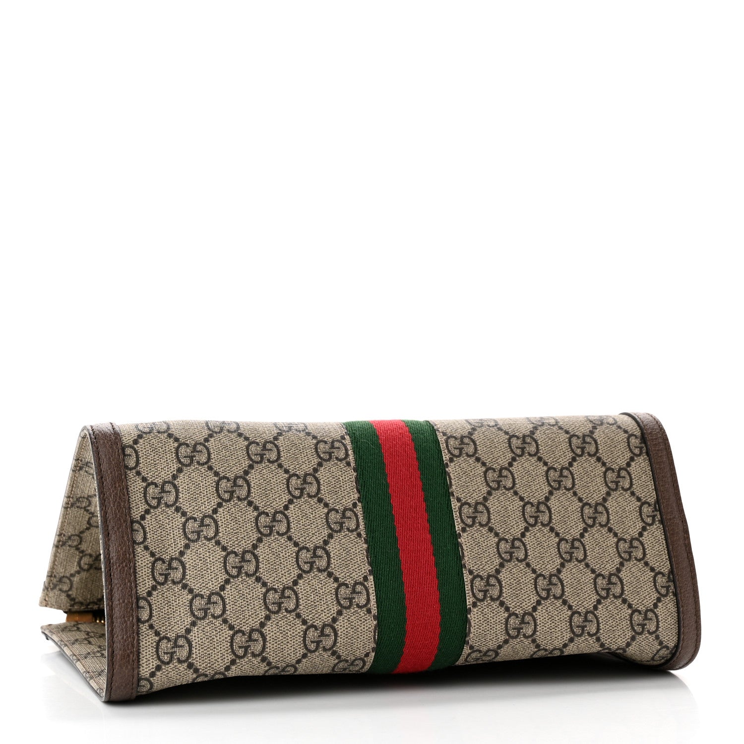 Gucci GG Supreme Monogram Web Large Ophidia Cosmetic Case Beige New Acero 4 of 11