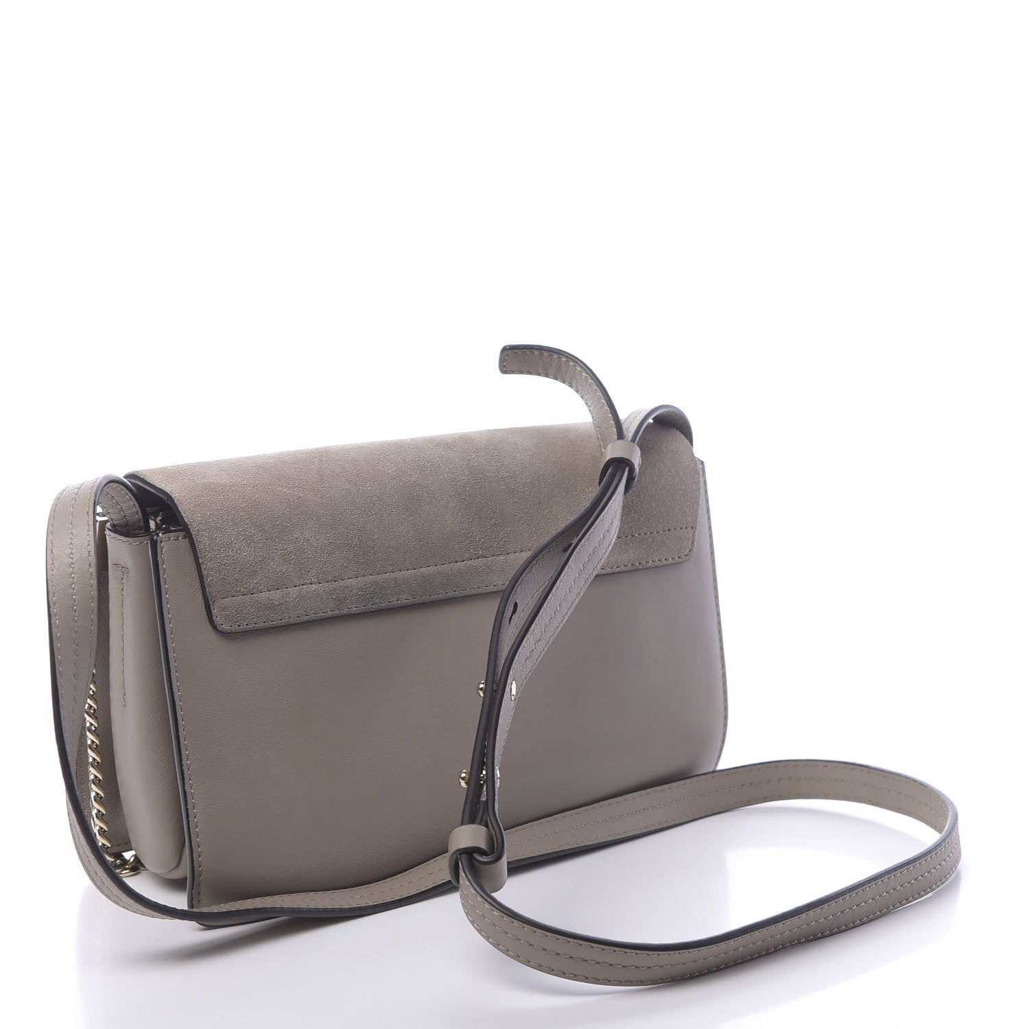 Chloe Suede Calfskin Small Faye Shoulder Bag Motty Grey 3 of 10