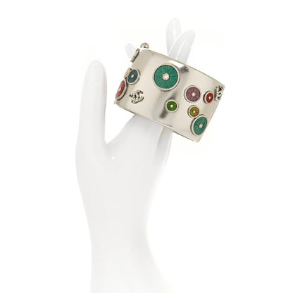 Chanel Metal Crystal CC Cuff Silver 2 of 8