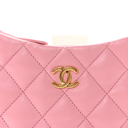 Chanel Lambskin Quilted CC Links Hobo Light Pink 8 of 10
