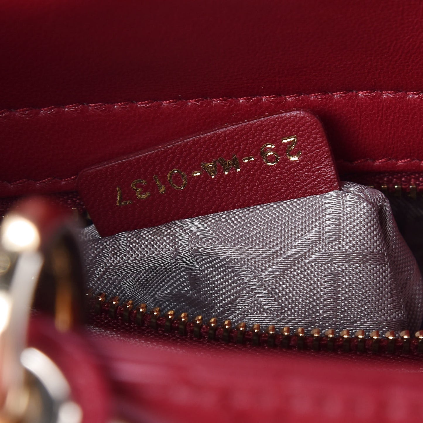 Lambskin Cannage Small My Lady Dior Red
