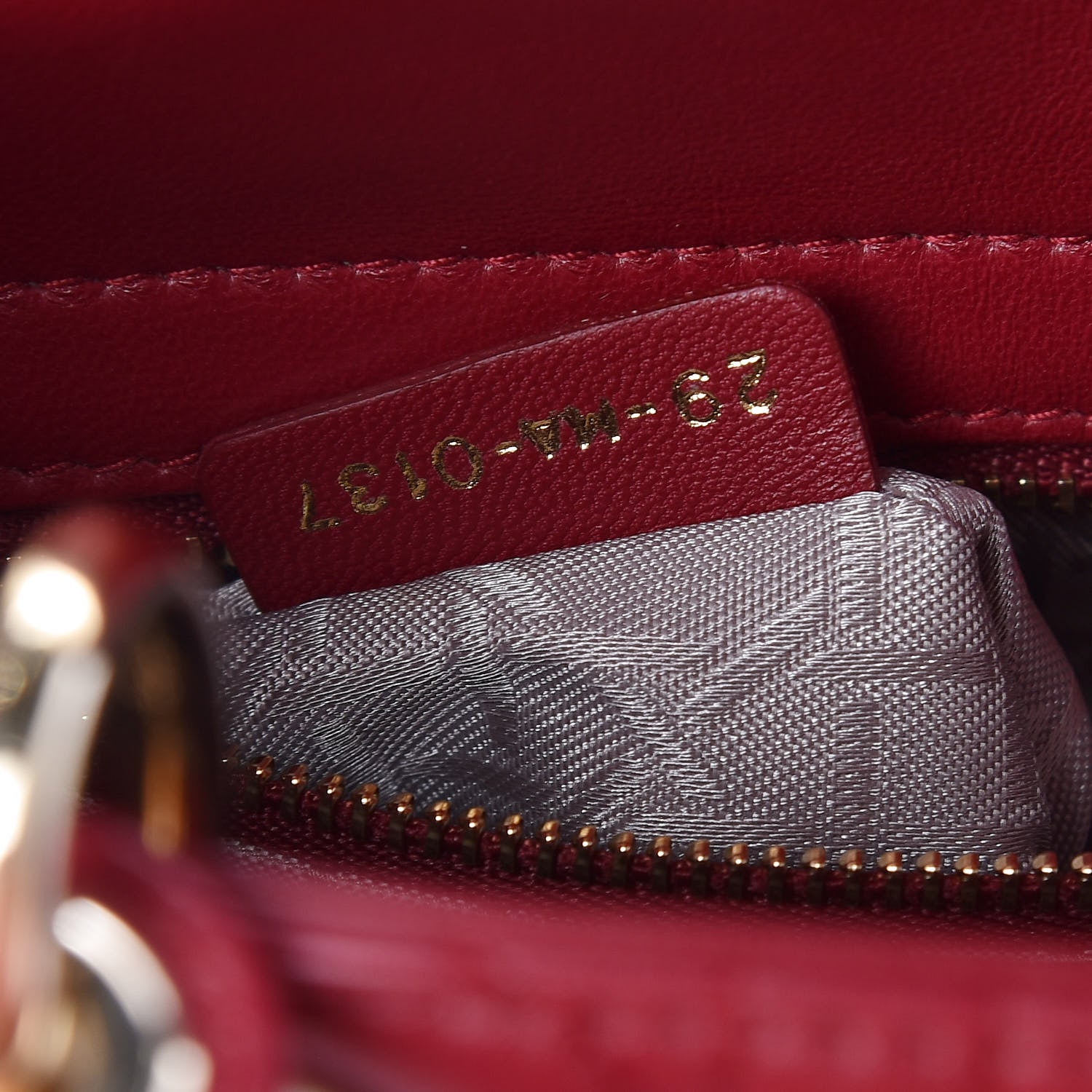 Christian Dior Lambskin Cannage Small My Lady Dior Red 8 of 11