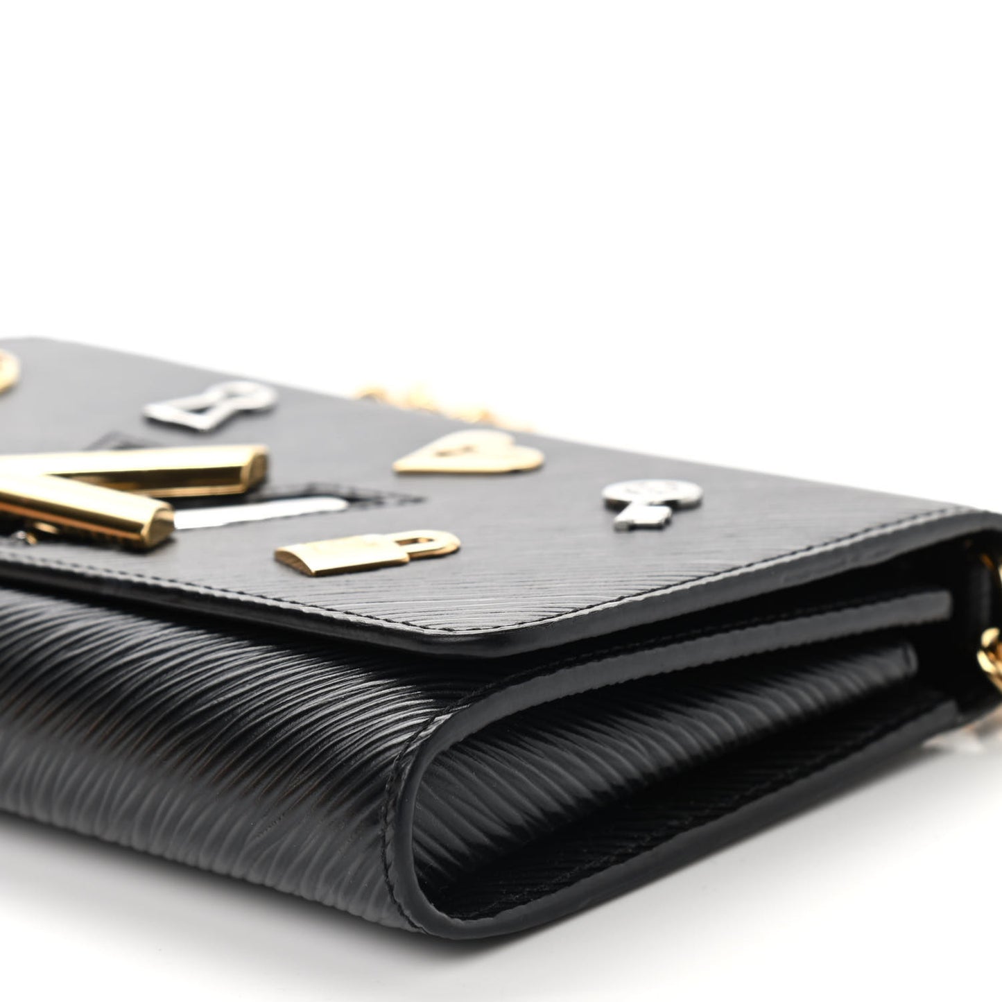 Epi Love Lock Twist Chain Wallet Black