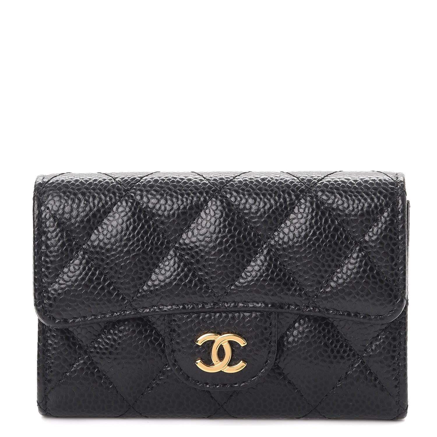 Chanel Caviar Quilted Flap Card Holder Black 1 of 9