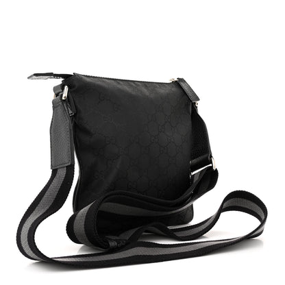Gucci Nylon Monogram Mini Flat Messenger Bag Black 3 of 10