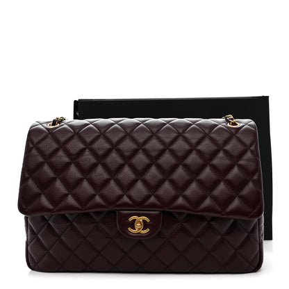 Chanel Grained Calfskin Quilted XXL Travel Flap Bag Burgundy 11 of 11